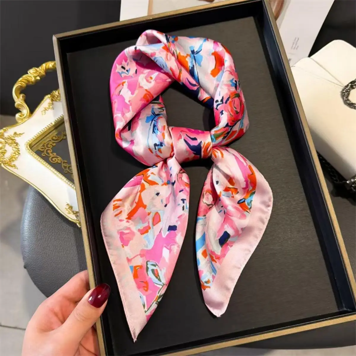 Fashion Women's Scarf, Premium Imitation Silk, Colorful Floral Print, Lightweight Neck Scarf for Work & Casual Outfits
Fashion Women's Scarf, Premium Imitation Silk, Colorful Floral Print, Lightweight Neck Scarf for Work & Casual Outfits