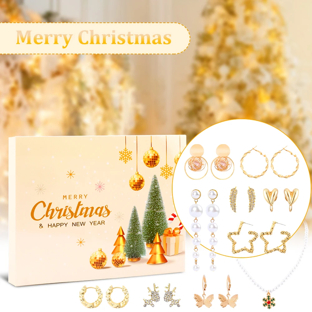 Makersland Advent Calendar 2023 Christmas Jewelry Blind Box Jewelry Set Earrings Necklace Countdown Surprise Gift Box for women
Makersland Advent Calendar 2023 Christmas Jewelry Blind Box Jewelry Set Earrings Necklace Countdown Surprise Gift Box for women