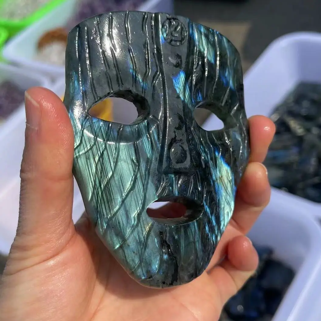 Natural Labradorite mask Carved Statue Room Ornament Healing Crystal Reiki Animal Figurine Gemstone Home Decor 1pcs
Natural Labradorite mask Carved Statue Room Ornament Healing Crystal Reiki Animal Figurine Gemstone Home Decor 1pcs