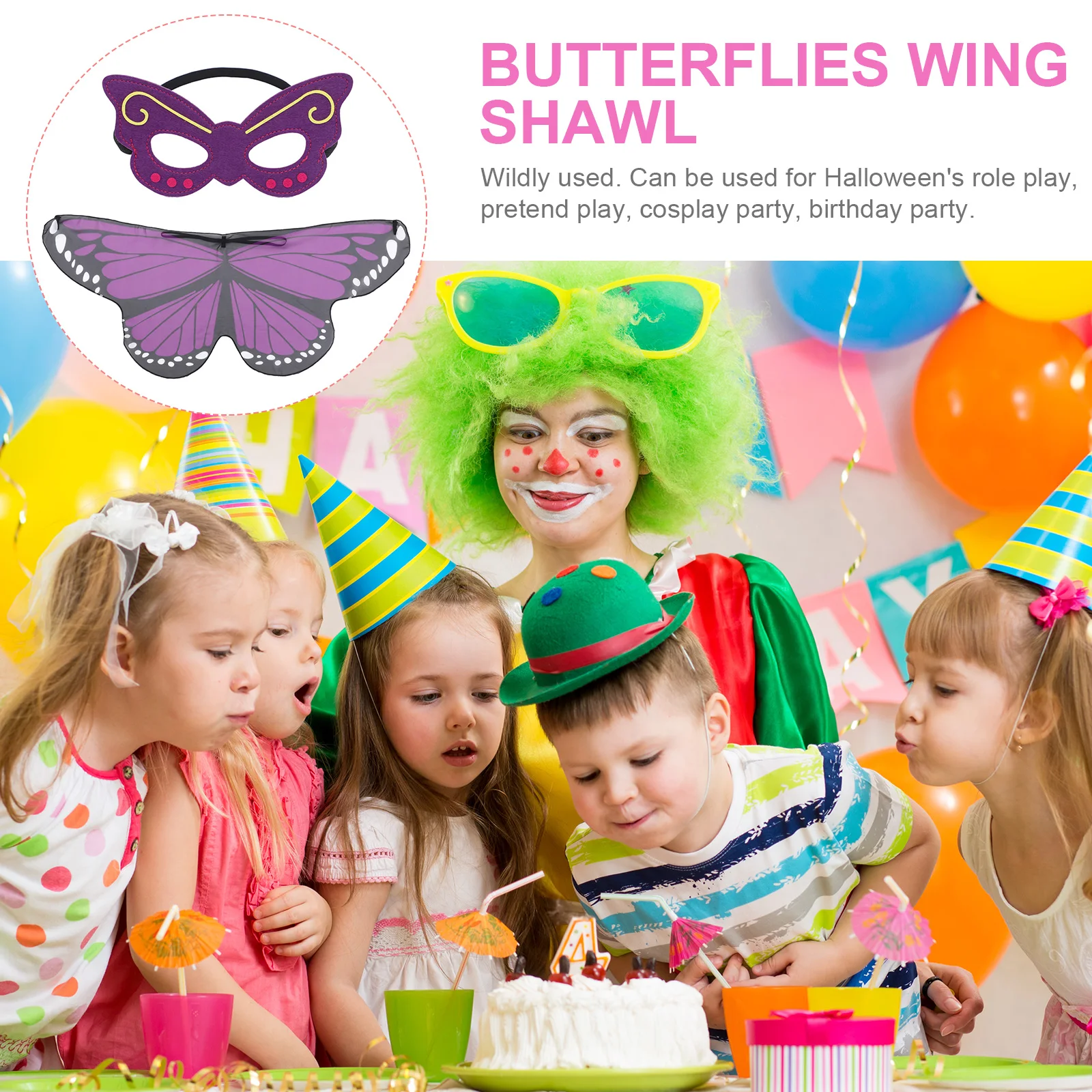 1 set 1 Set Butterflies Wing Shawl Mask Fairy Costume For Halloween Cosplay Party Role Dress Up Women Girls
1 set 1 Set Butterflies Wing Shawl Mask Fairy Costume For Halloween Cosplay Party Role Dress Up Women Girls