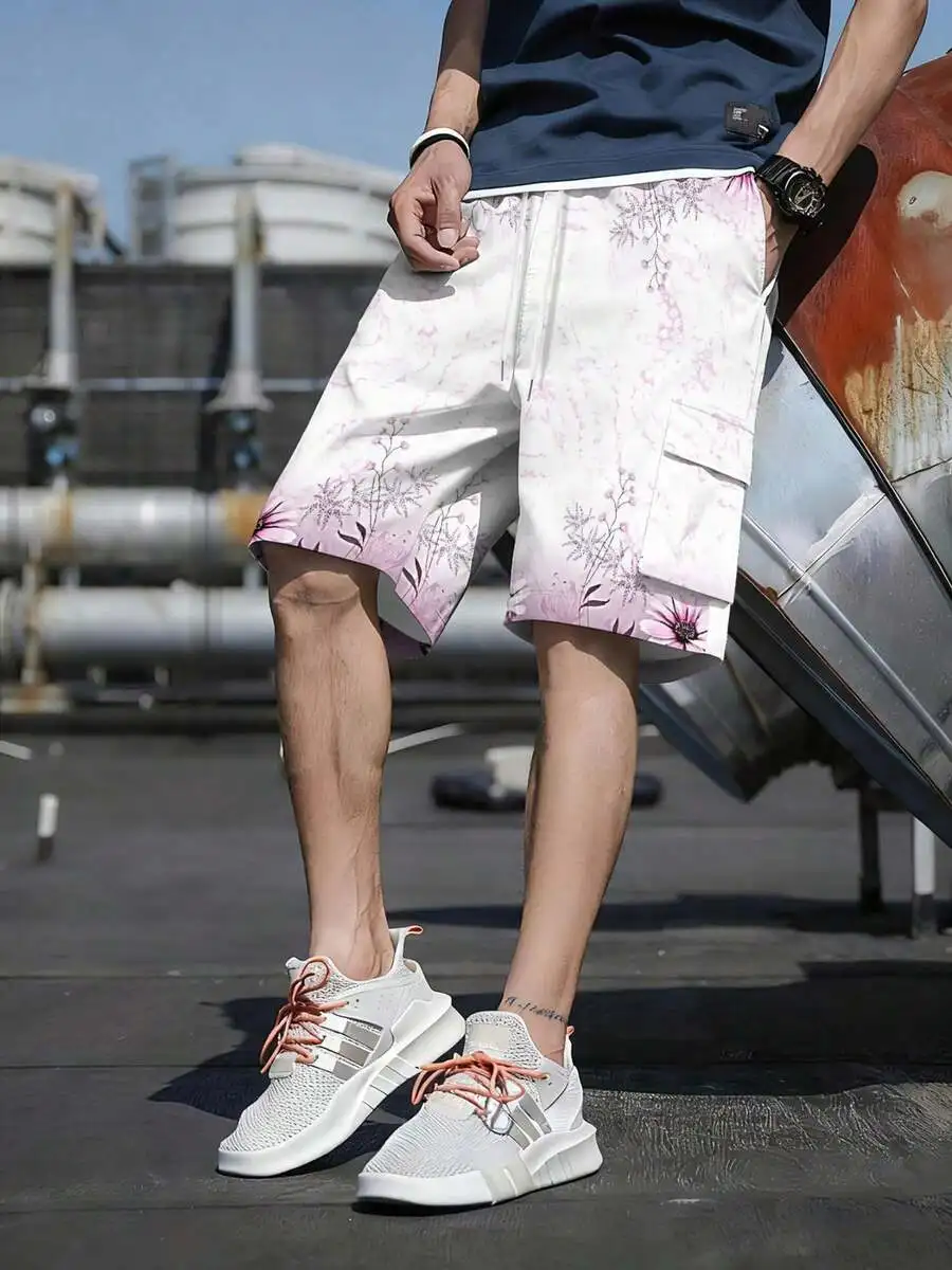 Mens Digital Print Casual Loose Shorts With Multiple Pockets
Mens Digital Print Casual Loose Shorts With Multiple Pockets