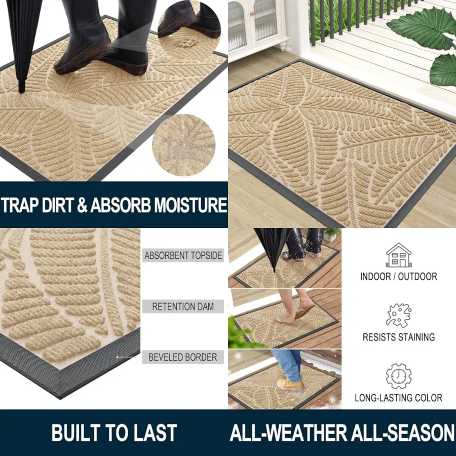 Waterproof Doormat, Sturdy Natural Rubber Front Indoor Mat, Non Slip Low Profile Indoor Outdoor Door Mats, Stain and Fade Resis
Waterproof Doormat, Sturdy Natural Rubber Front Indoor Mat, Non Slip Low Profile Indoor Outdoor Door Mats, Stain and Fade Resis