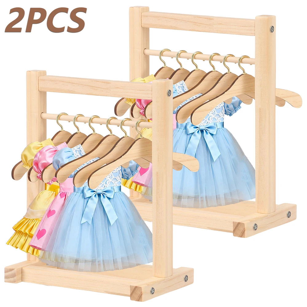 2Pcs Miniature Clothes Rack Wooden Doll Clothes Closet with 12 Hanger Mini Floor Drying Rack Clothes Storage Rack Small Wardrobe
2Pcs Miniature Clothes Rack Wooden Doll Clothes Closet with 12 Hanger Mini Floor Drying Rack Clothes Storage Rack Small Wardrobe