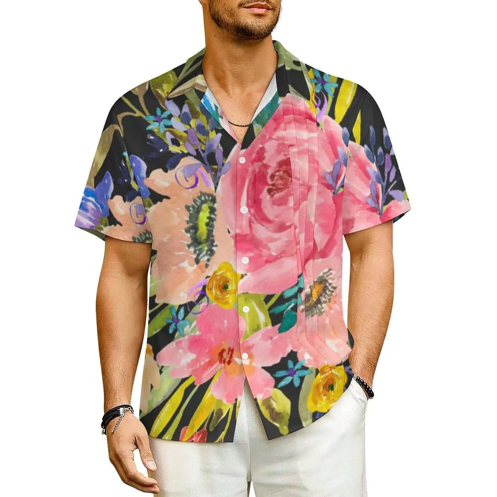 Flower Vacation Shirt Men Rose Floral Bouquet Vintage Casual Shirts Hawaiian Short-Sleeve Fashion Oversize Blouses Birthday Gift
Flower Vacation Shirt Men Rose Floral Bouquet Vintage Casual Shirts Hawaiian Short-Sleeve Fashion Oversize Blouses Birthday Gift