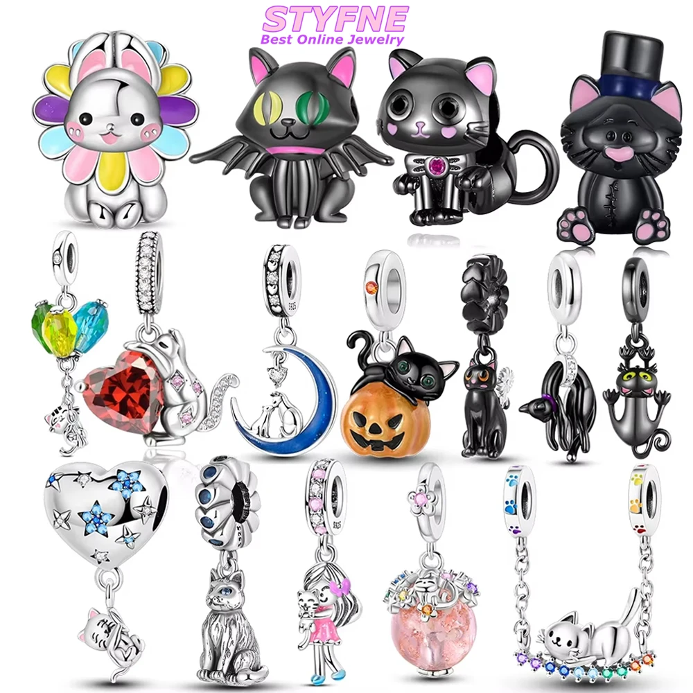 Original Black Cat Pendant Bead Heart Fixed Chain Bead 925 Sterling Silver Bracelet Women Jewelry Diy Birthday Gift Charms Beads
Original Black Cat Pendant Bead Heart Fixed Chain Bead 925 Sterling Silver Bracelet Women Jewelry Diy Birthday Gift Charms Beads