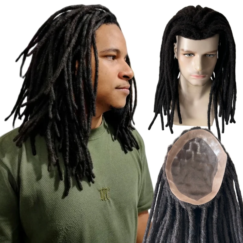 16 Inches Dreadlocks Brazilian Virgin Human Hair Replacement Black Color 1B 8x10 Mono Lace Unit for Black Men
16 Inches Dreadlocks Brazilian Virgin Human Hair Replacement Black Color 1B 8x10 Mono Lace Unit for Black Men