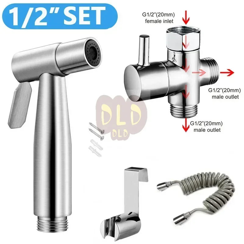 Handheld Toilet Sprayer Set With Shower Head Spring Hose Self Cleaning Bidet Faucet Spray Gun Hanger Hook Bathroom Accessories
Handheld Toilet Sprayer Set With Shower Head Spring Hose Self Cleaning Bidet Faucet Spray Gun Hanger Hook Bathroom Accessories