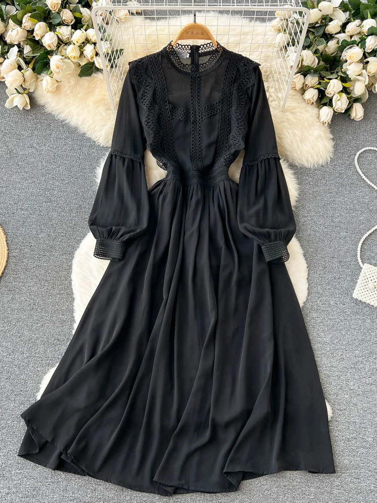 Aibeautyer New Casual Spring Autumn Solid Slim Lady Full Dress A Line V Neck Chiffon Pullover High Waist Mid-Calf Women Dresses
Aibeautyer New Casual Spring Autumn Solid Slim Lady Full Dress A Line V Neck Chiffon Pullover High Waist Mid-Calf Women Dresses