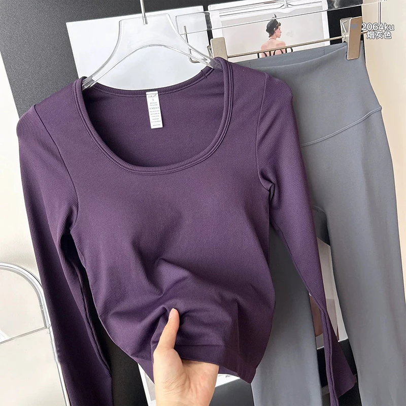 Women's Slimming Yoga Fitness Long Sleeved Top U-Neck High Elastic Thread Integrated Chest Cushion Autumn New Style
Women's Slimming Yoga Fitness Long Sleeved Top U-Neck High Elastic Thread Integrated Chest Cushion Autumn New Style