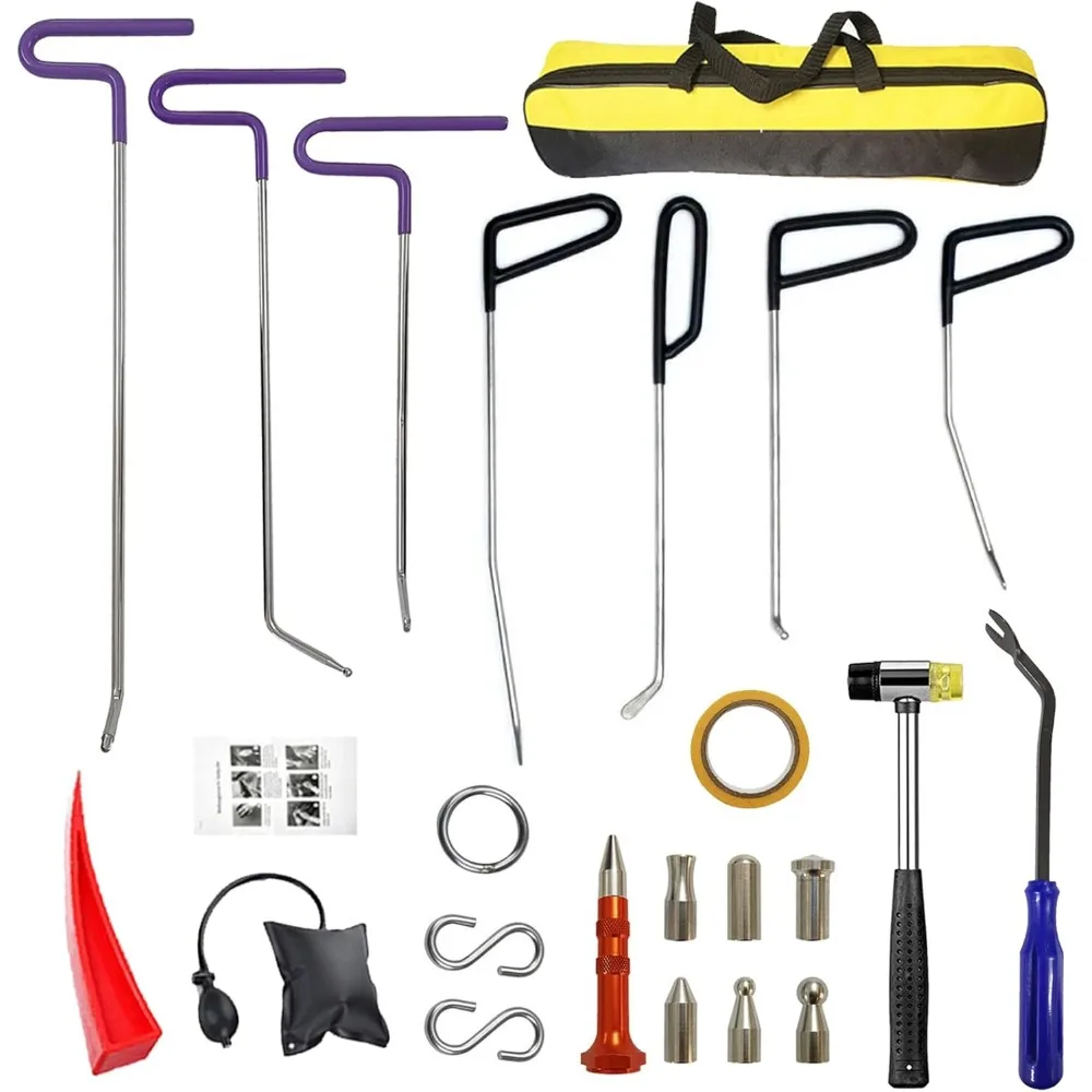 22 Pcs Car Dent Repair Rods, Hard Spring Steel Professional Hail Dent Removal Tool for Minor Dents, Door Dings & Hail Damage
22 Pcs Car Dent Repair Rods, Hard Spring Steel Professional Hail Dent Removal Tool for Minor Dents, Door Dings & Hail Damage
