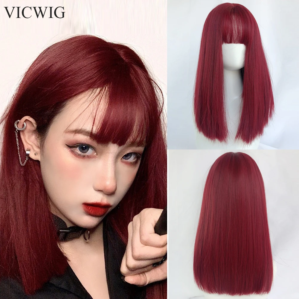 VICWIG Synthetic Medium Long Wigs Red Straight Women Lolita Cosplay Hair Wig Heat Resistant for Daily Party
VICWIG Synthetic Medium Long Wigs Red Straight Women Lolita Cosplay Hair Wig Heat Resistant for Daily Party