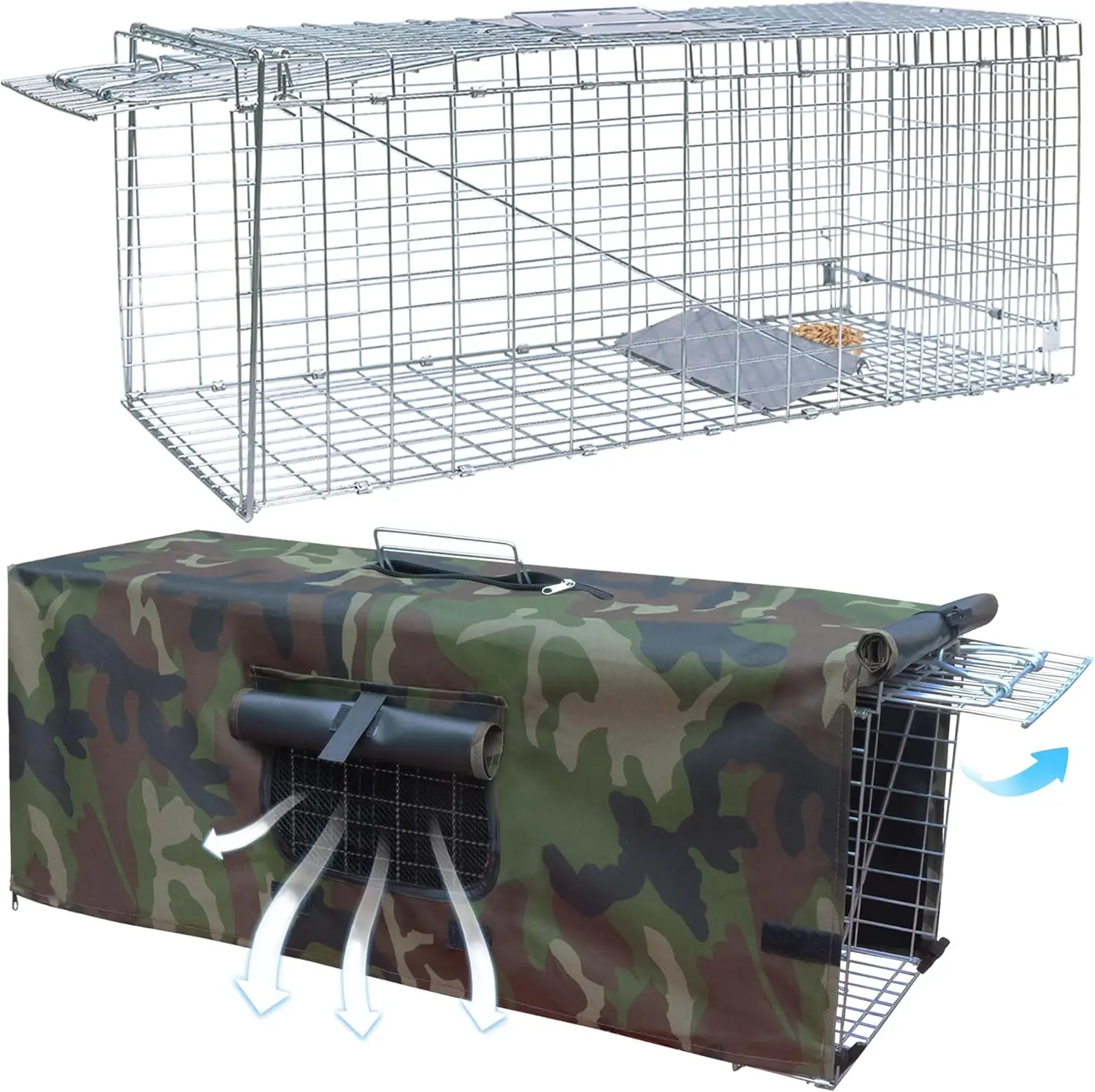 Heavy Duty Live Animal Trap Cage 32x10x12 inch for Raccoons, Feral Cats, Skunks, Opossums, Groundhogs, Squirrels
Heavy Duty Live Animal Trap Cage 32x10x12 inch for Raccoons, Feral Cats, Skunks, Opossums, Groundhogs, Squirrels