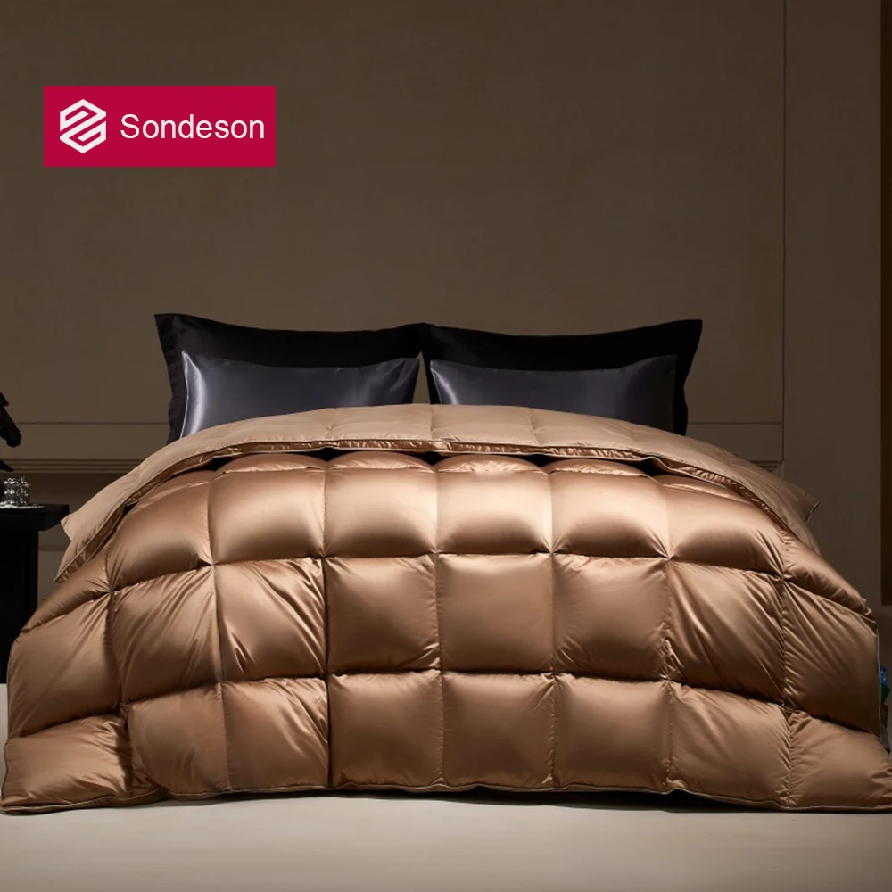 Sondeson Silk Shell Goose Down Comforter 100% Goose Down Duvet Insert Luxury Hotel Bedding Soft Warm Quilt Queen King Brown
Sondeson Silk Shell Goose Down Comforter 100% Goose Down Duvet Insert Luxury Hotel Bedding Soft Warm Quilt Queen King Brown