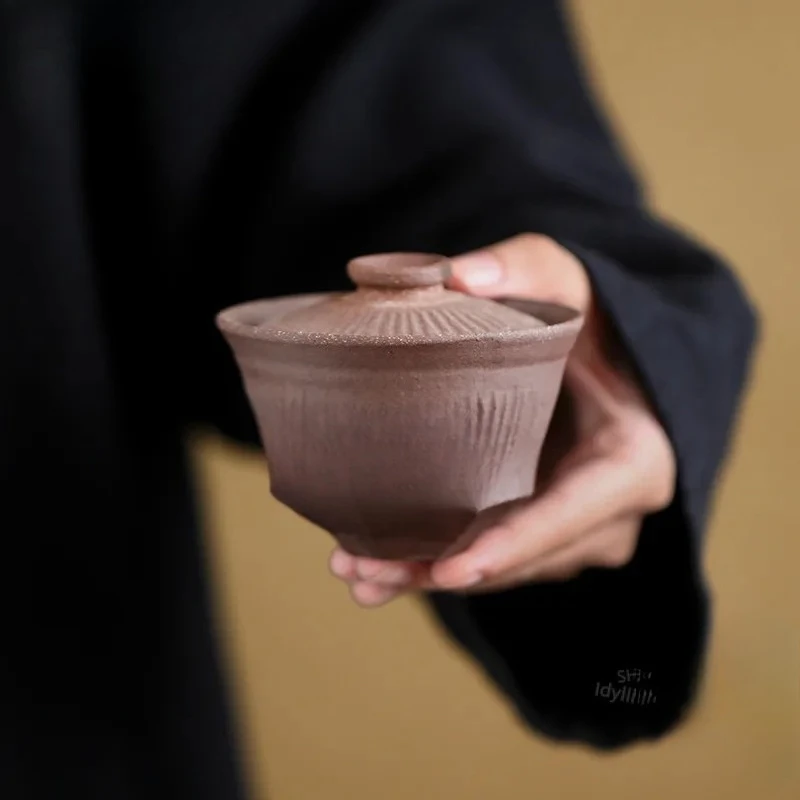 120ml Purple Clay Vertical Pattern Gaiwan Aesthetic Tea Tureen Bowl with Lid Kit Tea Maker Cover Bowl Kung Fu Set Gift
120ml Purple Clay Vertical Pattern Gaiwan Aesthetic Tea Tureen Bowl with Lid Kit Tea Maker Cover Bowl Kung Fu Set Gift