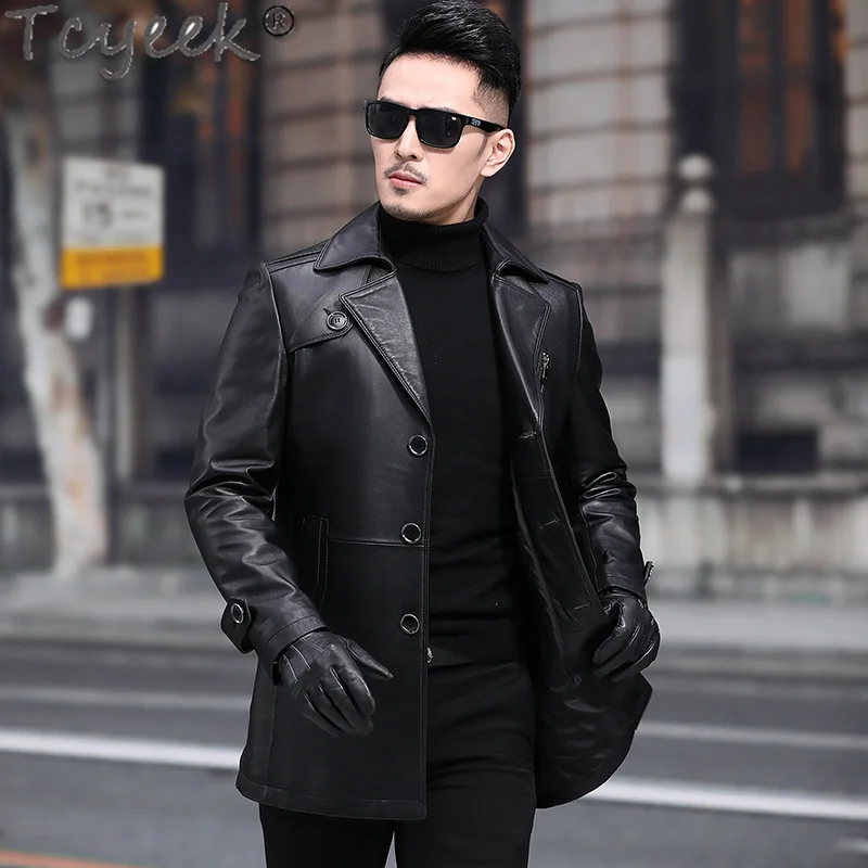Tcyeek Genuine Leather Jacket Men Business Casual Sheepskin Coats Spring Autumn Clothes Mid-length Suit Coat Jaqueta De Couro
Tcyeek Genuine Leather Jacket Men Business Casual Sheepskin Coats Spring Autumn Clothes Mid-length Suit Coat Jaqueta De Couro