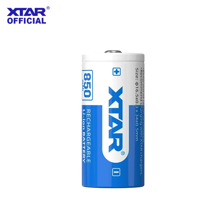 Xtar 1pc 16340 850mah 3.6V 2.5A output Rechargeable lithium battery with protective plate for powerbank
Xtar 1pc 16340 850mah 3.6V 2.5A output Rechargeable lithium battery with protective plate for powerbank