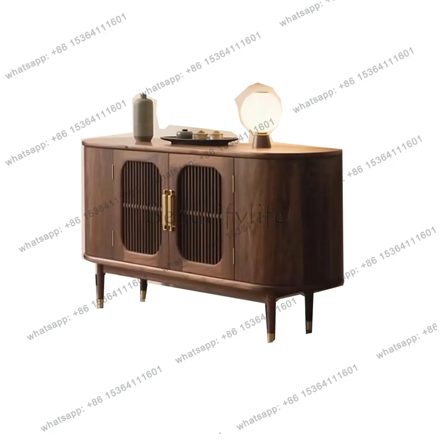 PJ light luxury black walnut solid wood side cabinet entrance storage locker
PJ light luxury black walnut solid wood side cabinet entrance storage locker