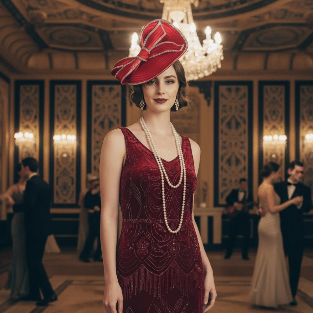 Exquisite Vintage Fascinator Hat Elegant Sweet Bow Rhinestone Headband Bowknot Hair Band Formal Hat 1920s Hair Accessories
Exquisite Vintage Fascinator Hat Elegant Sweet Bow Rhinestone Headband Bowknot Hair Band Formal Hat 1920s Hair Accessories