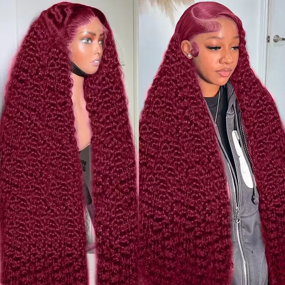 99J Burgundy Red Colored Deep Wave 13x6 Lace Frontal Wig 13x4 HD Transparent 220 Density Brazilian Hair For Women Human Hair
99J Burgundy Red Colored Deep Wave 13x6 Lace Frontal Wig 13x4 HD Transparent 220 Density Brazilian Hair For Women Human Hair