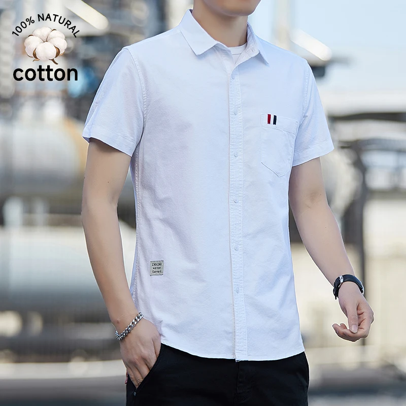 Brand Clothing Summer 100% Cotton Oxford Cloth Fabric Men's Short-sleeved Shirt Webbing Pocket Lapel Shirts Slim Coat Male
Brand Clothing Summer 100% Cotton Oxford Cloth Fabric Men's Short-sleeved Shirt Webbing Pocket Lapel Shirts Slim Coat Male