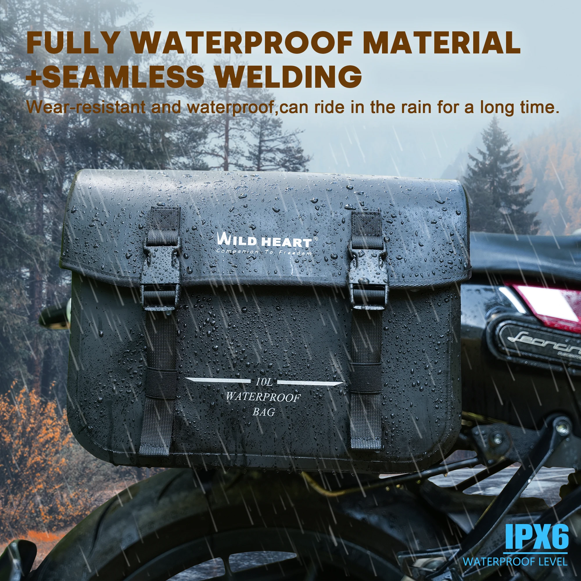 WILD HEART 20L Vintage Style Waterproof Motorcycle Side Bag Hanging Luggage for Motorbike & Electric Scooter
WILD HEART 20L Vintage Style Waterproof Motorcycle Side Bag Hanging Luggage for Motorbike & Electric Scooter