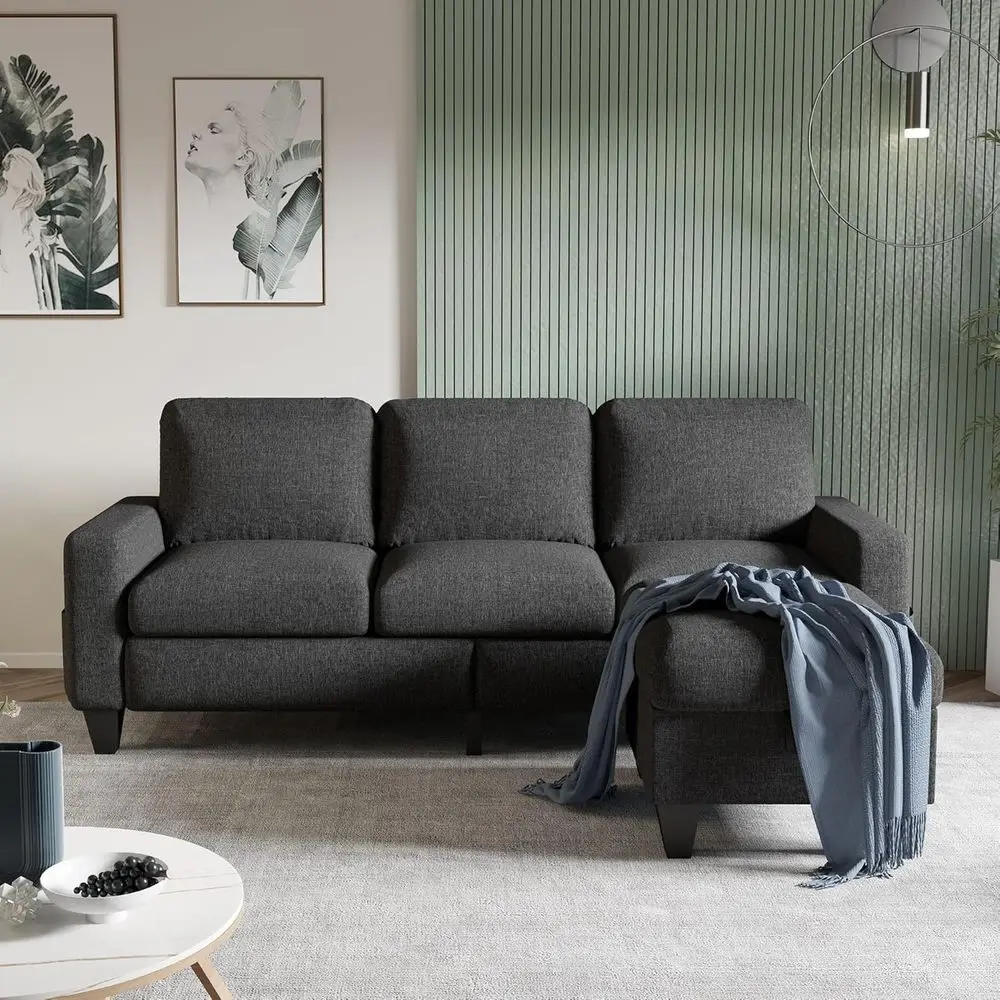 Grey L-Shaped Sectional Sofa with Reversible Chaise for Living Room, Office, or Small Spaces
Grey L-Shaped Sectional Sofa with Reversible Chaise for Living Room, Office, or Small Spaces