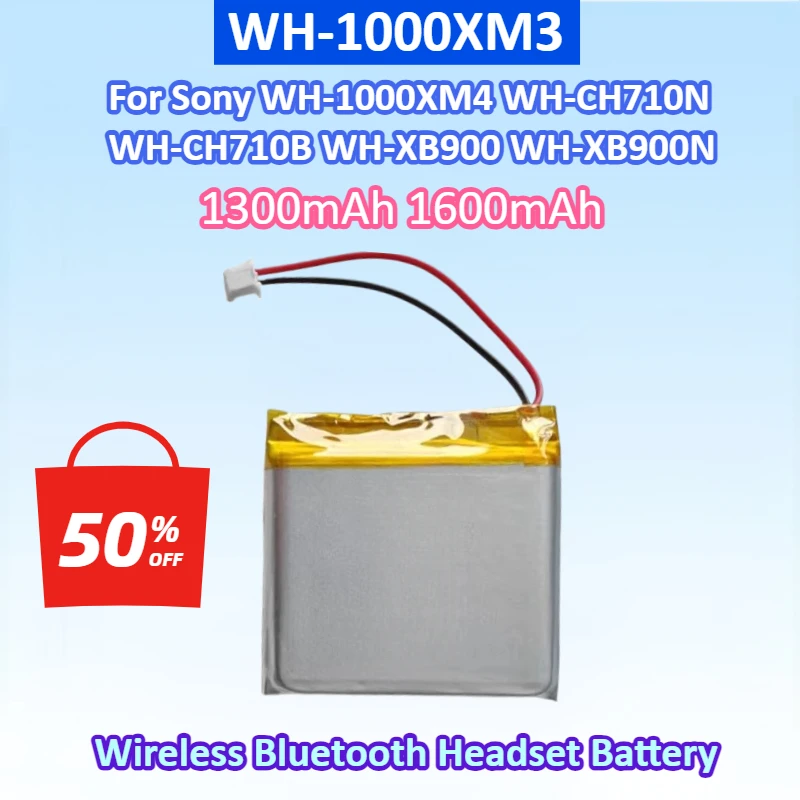 NEW Wireless Bluetooth Headset Battery 1300mAh 1600mAh For Sony WH-1000XM3 WH-1000XM4 WH-CH710N WH-CH710B WH-XB900 WH-XB900N
NEW Wireless Bluetooth Headset Battery 1300mAh 1600mAh For Sony WH-1000XM3 WH-1000XM4 WH-CH710N WH-CH710B WH-XB900 WH-XB900N