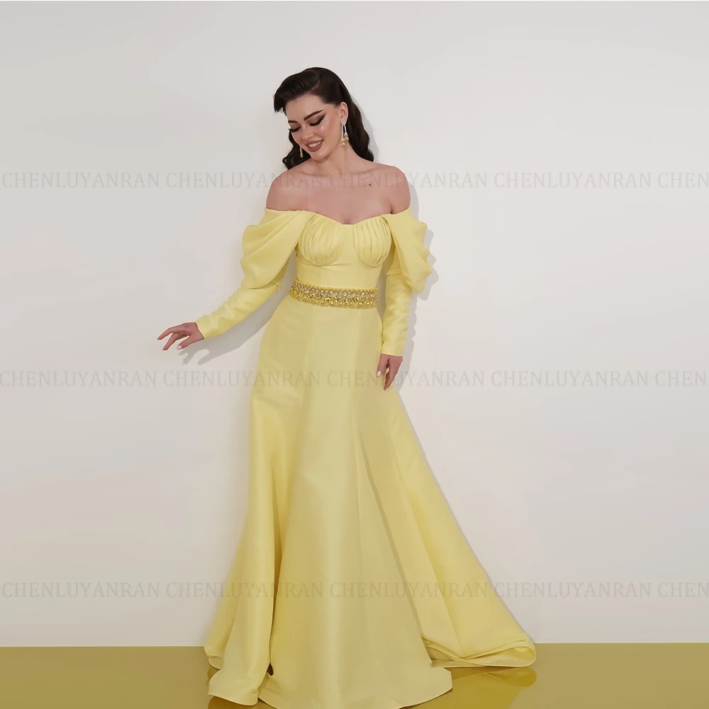 Customized Attractiv Fashion Off the shoulder Evening Dresses A-Line Long Sleeves Beaded Prom Dresses 2025 فساتين سهرة
Customized Attractiv Fashion Off the shoulder Evening Dresses A-Line Long Sleeves Beaded Prom Dresses 2025 فساتين سهرة