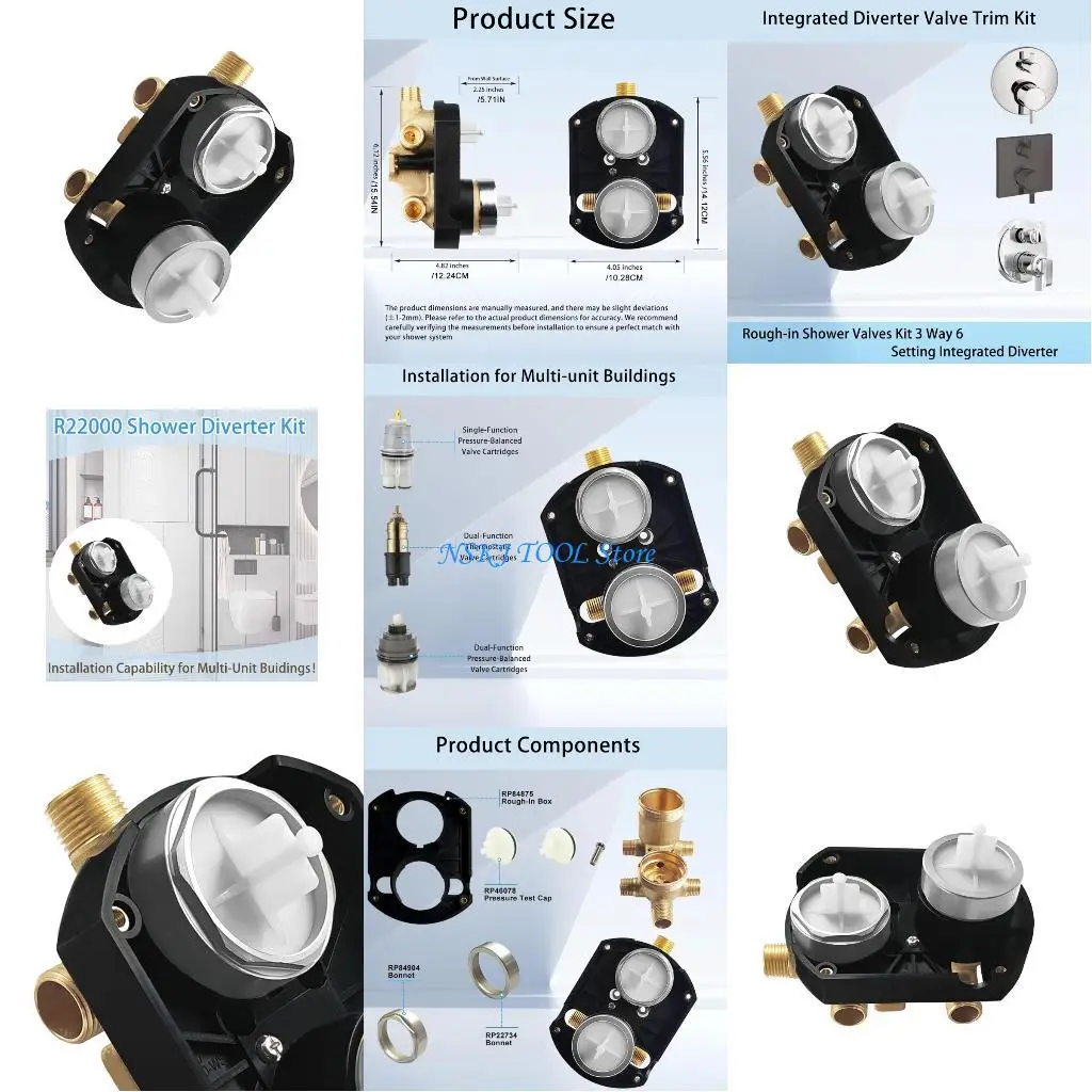 L8RC Universal Rough-In Valves with Integrated Diverter Brass Body Shower and Steering
L8RC Universal Rough-In Valves with Integrated Diverter Brass Body Shower and Steering