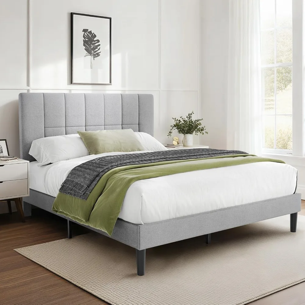 Upholstered Platform Bed Frame, 1000 lbs Weight Capacity, Space for Under-Bed Storage, Easy Assembly, No Box Spring Needed
Upholstered Platform Bed Frame, 1000 lbs Weight Capacity, Space for Under-Bed Storage, Easy Assembly, No Box Spring Needed