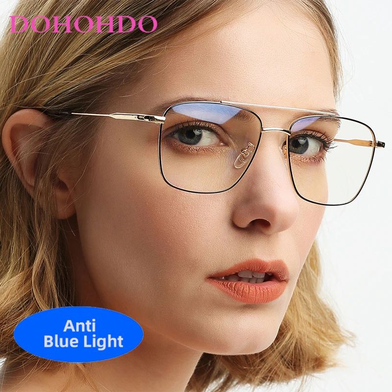 Luxury Metal Square Frame Pilot Glasses Women Trendy Brand Design Classic Computer Anti-Blue Light Eye Protection Eyeglasses Men
Luxury Metal Square Frame Pilot Glasses Women Trendy Brand Design Classic Computer Anti-Blue Light Eye Protection Eyeglasses Men