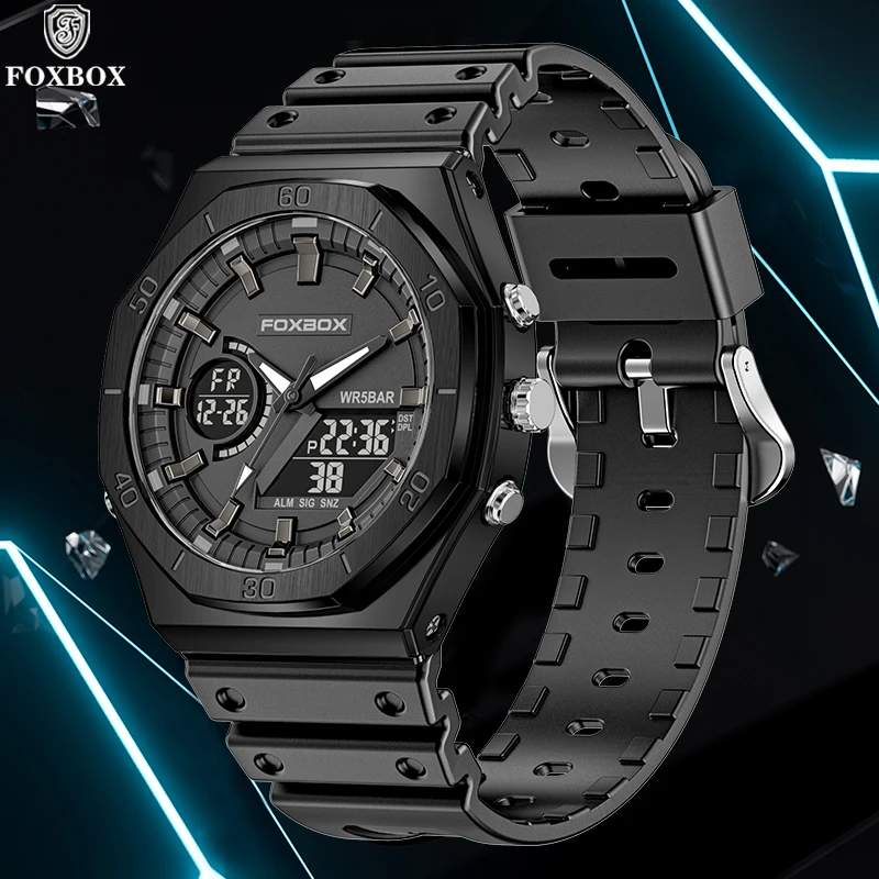 Мужские часы LIGE FOXBOX: модные, электронные, повседневные, спортивные, водонепроницаемые, светящиеся, с силиконовым ремешком, автоматической датой и двойным цифровым дисплеем
Мужские часы LIGE FOXBOX: модные, электронные, повседневные, спортивные, водонепроницаемые, светящиеся, с силиконовым ремешком, автоматической датой и двойным цифровым дисплеем