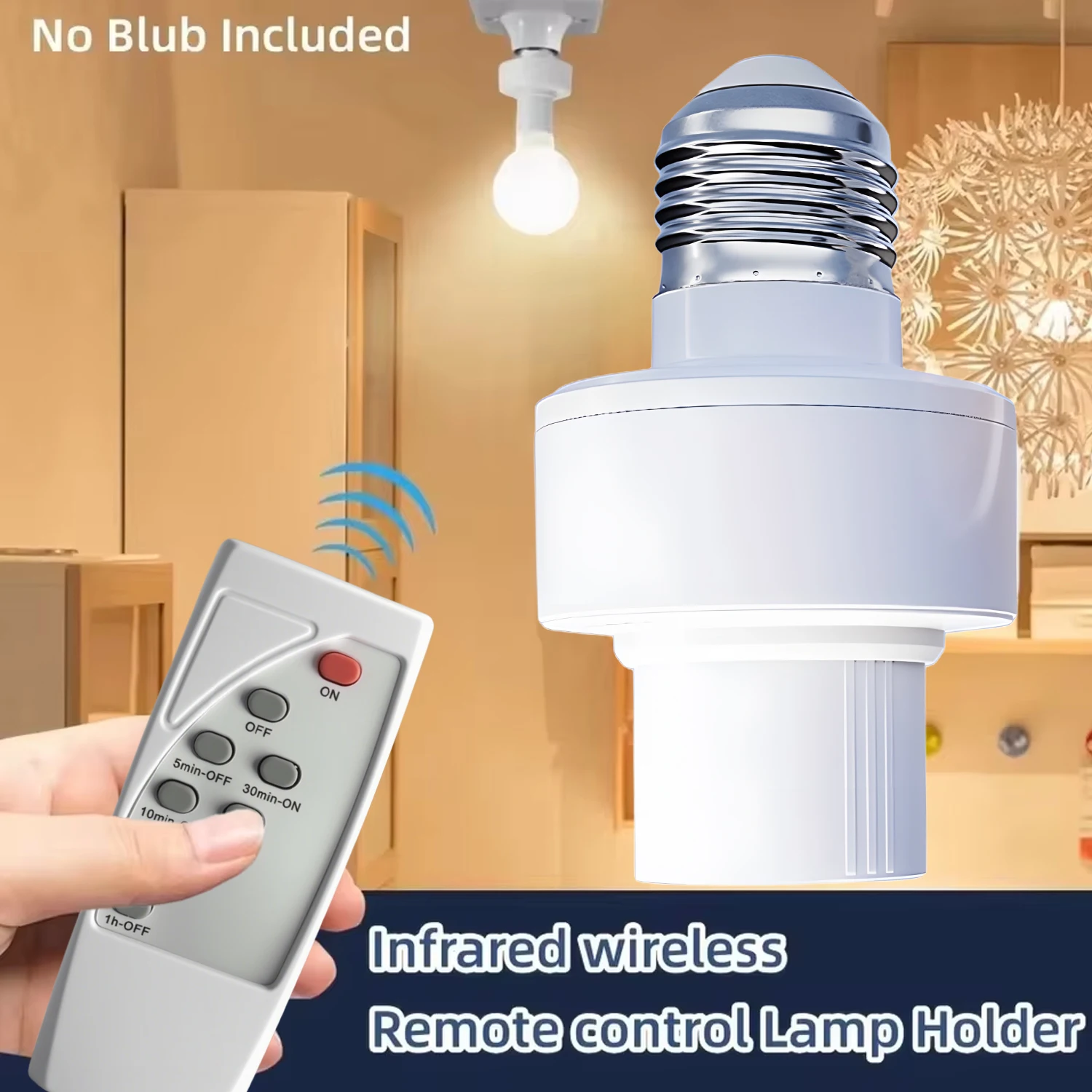 Wireless Remote Control Lamp Holder6/1PCS E27 Socket Lamps Bulb Holder With Switch LED Table Lamp Bases For Living Room Bedroom
Wireless Remote Control Lamp Holder6/1PCS E27 Socket Lamps Bulb Holder With Switch LED Table Lamp Bases For Living Room Bedroom