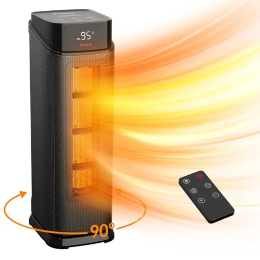 Space Heater Indoor 1500W PTC Portable Electric Heaters for Home with Thermostat and 90° Oscillating 24H Timer Quiet Safety Cer
Space Heater Indoor 1500W PTC Portable Electric Heaters for Home with Thermostat and 90° Oscillating 24H Timer Quiet Safety Cer