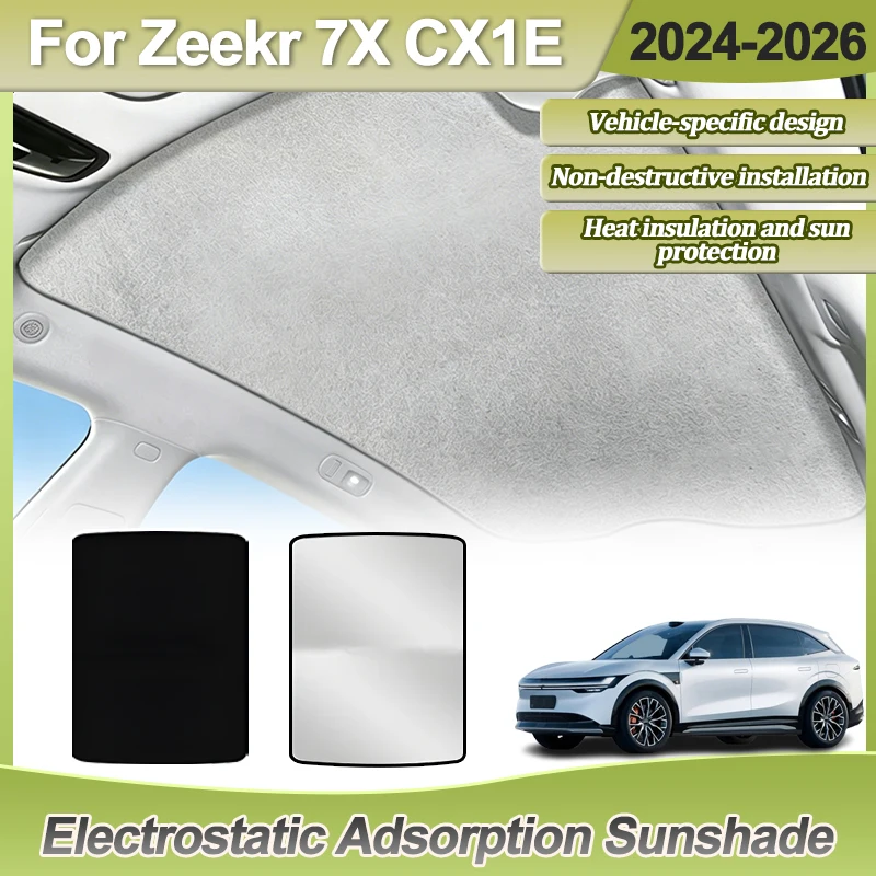 Sunroof For Zeekr 7X CX1E 2024 2025 2026 Insulation Electrostatic Adsorption Sunshades Outdoor Sun Protection Parts Accessories
Sunroof For Zeekr 7X CX1E 2024 2025 2026 Insulation Electrostatic Adsorption Sunshades Outdoor Sun Protection Parts Accessories