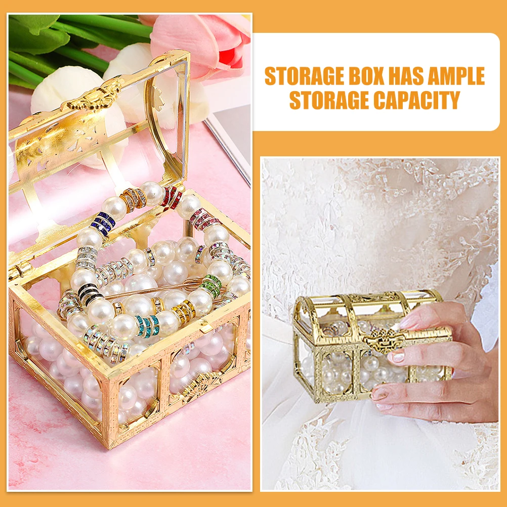 3Pcs Transparent Plastic Treasure Chests Jewelry Organizer Storage Boxes Vintage Style Clear Keepsake Box Party Favor 
3Pcs Transparent Plastic Treasure Chests Jewelry Organizer Storage Boxes Vintage Style Clear Keepsake Box Party Favor