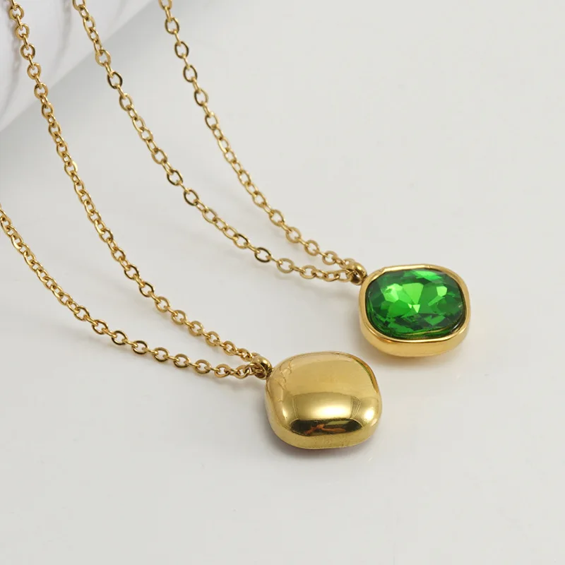 Wind Simple Square Zircon Necklace Stainless Steel Temperament Rhombus Pendant Collarbone Chain Women's Model
Wind Simple Square Zircon Necklace Stainless Steel Temperament Rhombus Pendant Collarbone Chain Women's Model