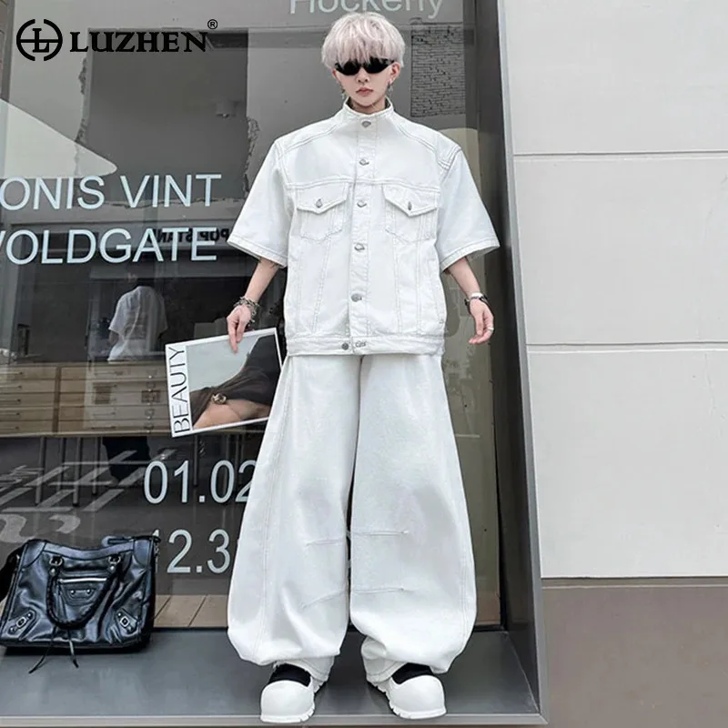 LUZHEN Street Denim Two-piece Sets 2025 New Gradient Washed Loose Wide Leg Jeans Trendy Handsome Short Sleeve Jacket Male JY1920
LUZHEN Street Denim Two-piece Sets 2025 New Gradient Washed Loose Wide Leg Jeans Trendy Handsome Short Sleeve Jacket Male JY1920