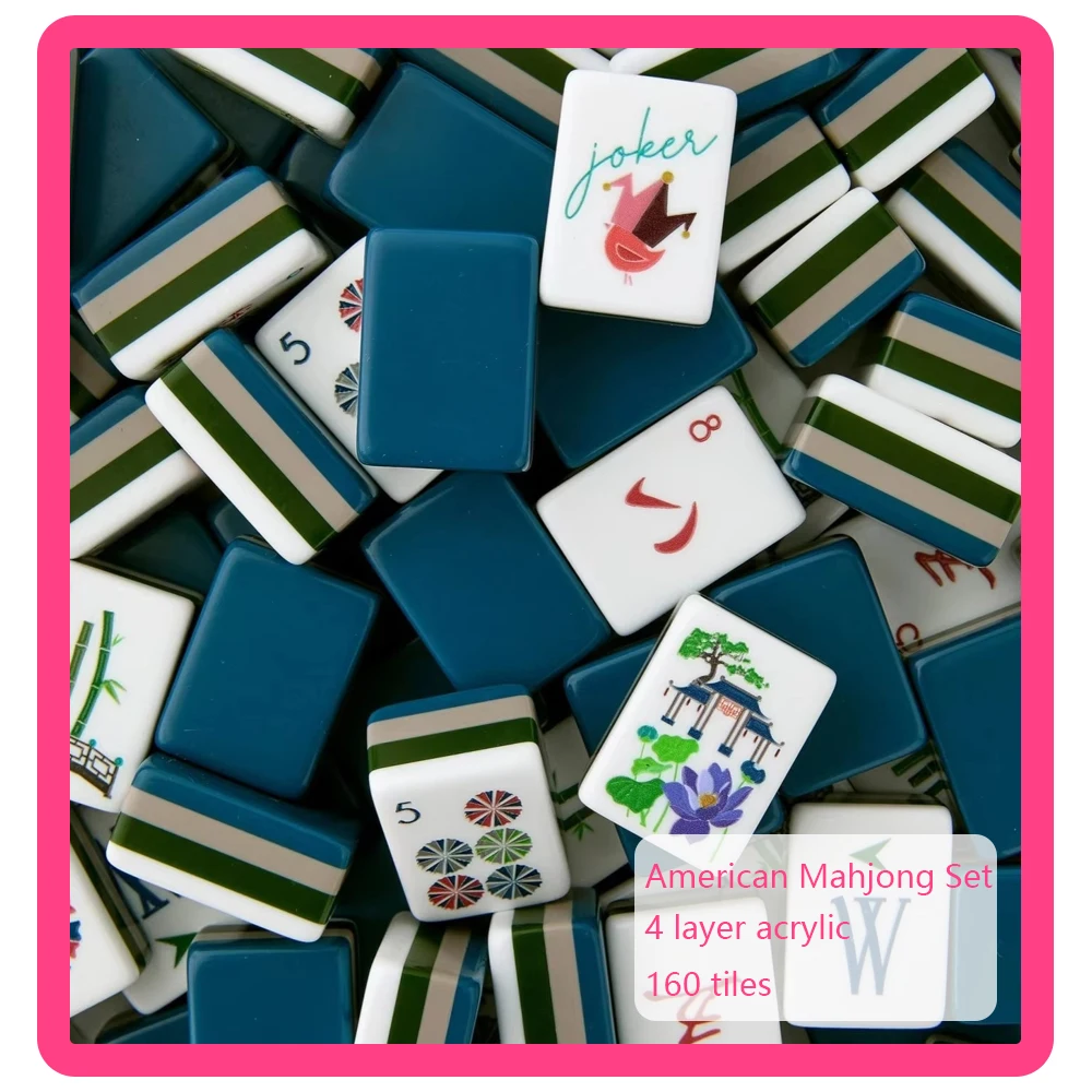 160 Mahjong Game Tiles Portable American Mahjong Set 4-Layer Acrylic Waterproof Wear-Resistant MahJong Surprise Gifts
160 Mahjong Game Tiles Portable American Mahjong Set 4-Layer Acrylic Waterproof Wear-Resistant MahJong Surprise Gifts