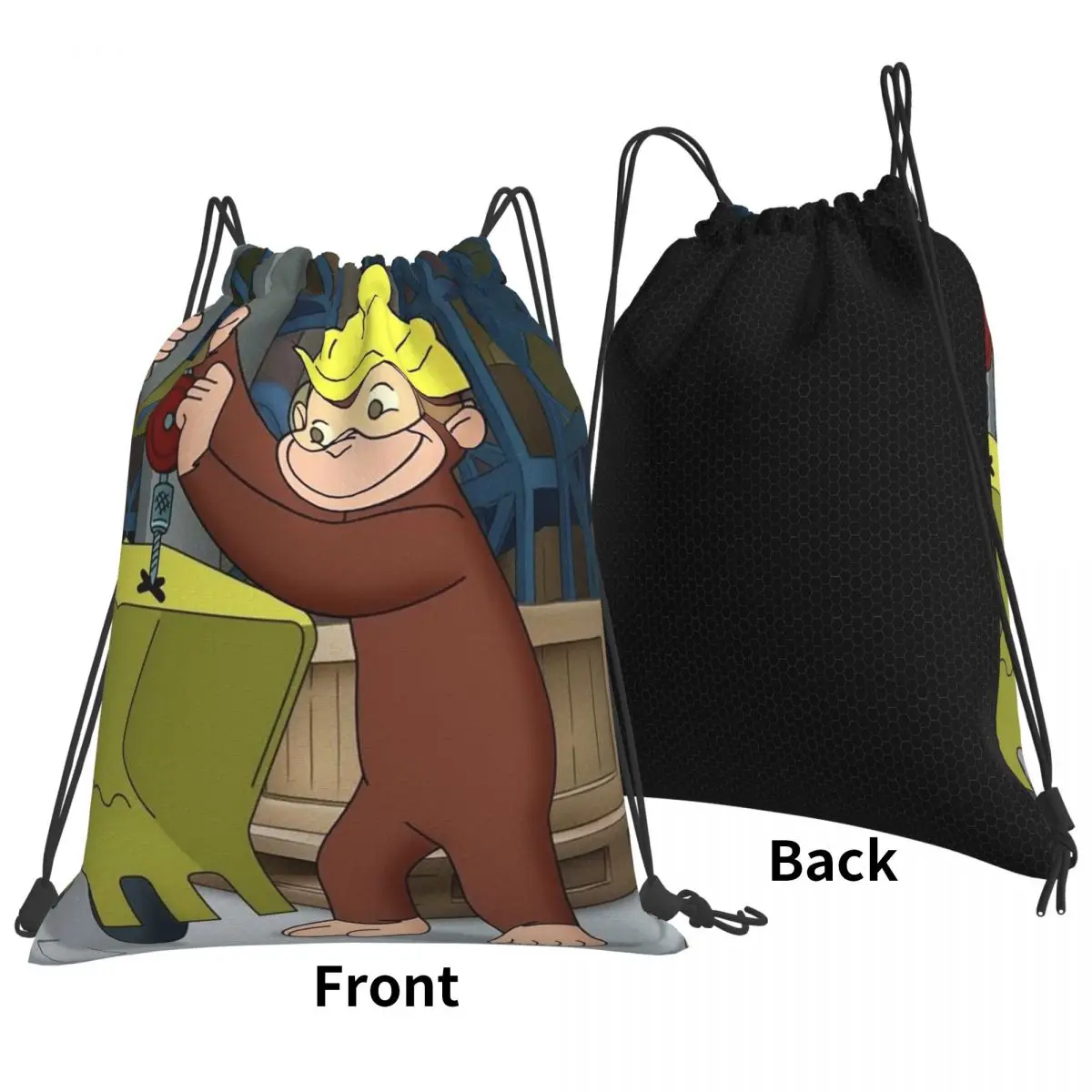 Anime Curious George Monkey Backpacks Fashion Drawstring Bags Sports Bag Book Bags for Travel Students
Anime Curious George Monkey Backpacks Fashion Drawstring Bags Sports Bag Book Bags for Travel Students