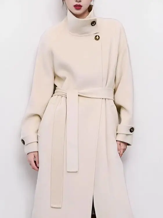 Ele Bla Woolen Coat Women's Hepburn Sle Belted Outerwear Faionable Autumn Winter New Arrival Straight Cut Polyester...
Ele Bla Woolen Coat Women's Hepburn Sle Belted Outerwear Faionable Autumn Winter New Arrival Straight Cut Polyester...
