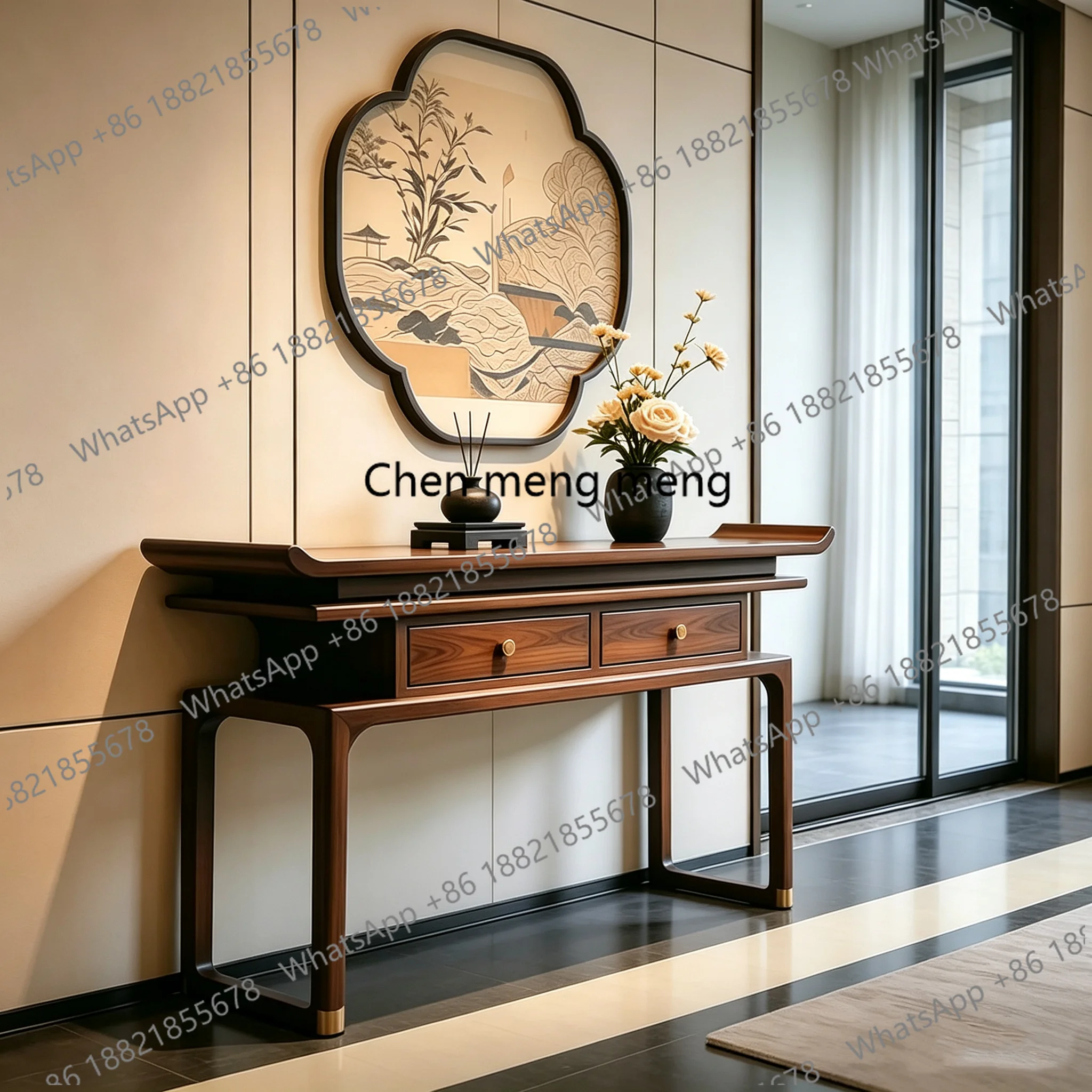 New Chinese style, Xuanguantai, living room, desk art is simple, solid wood, long table
New Chinese style, Xuanguantai, living room, desk art is simple, solid wood, long table