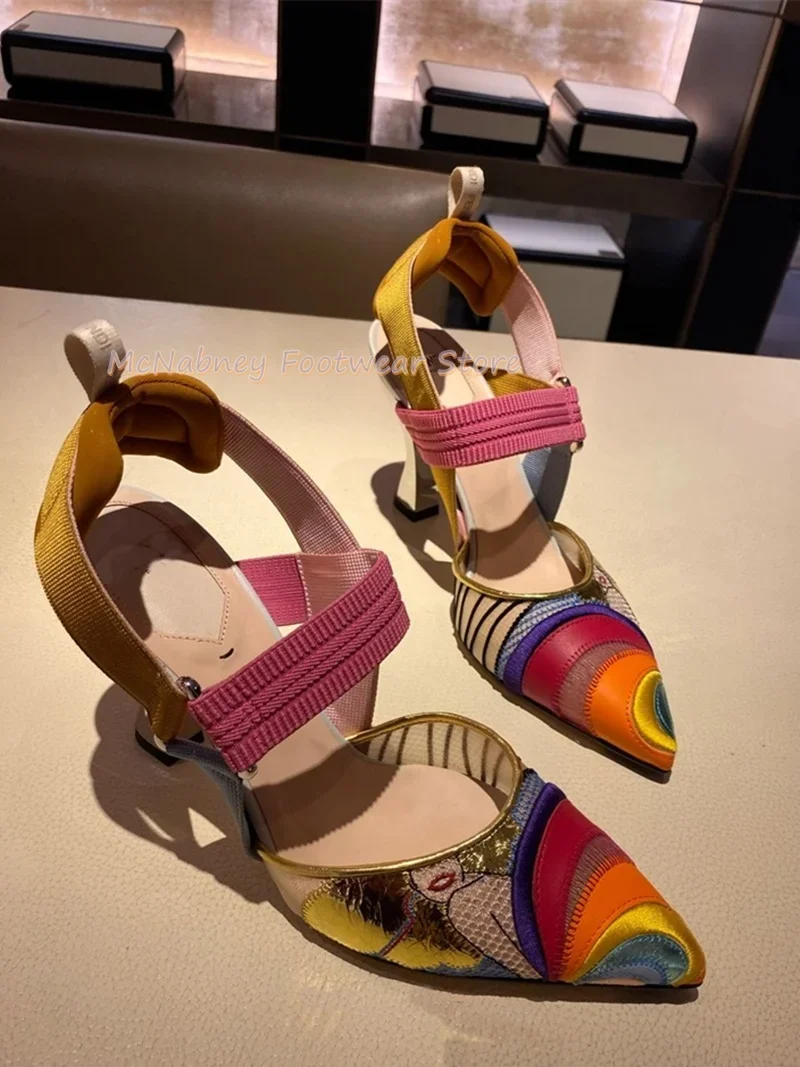 One-Strap Strap Sports Sandals High Heel Colored Miniature Mesh Material Color-Blocked Sandals New Model Luxury Women's Shoes
One-Strap Strap Sports Sandals High Heel Colored Miniature Mesh Material Color-Blocked Sandals New Model Luxury Women's Shoes