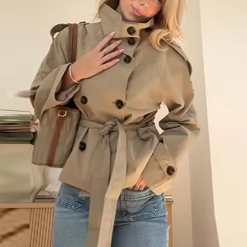 Women's Jacket 2026 New Spring Double-Breasted Belted Short Trench Coat for Women Autumn Ladies Jacket Casaul Women Outwear
Women's Jacket 2026 New Spring Double-Breasted Belted Short Trench Coat for Women Autumn Ladies Jacket Casaul Women Outwear