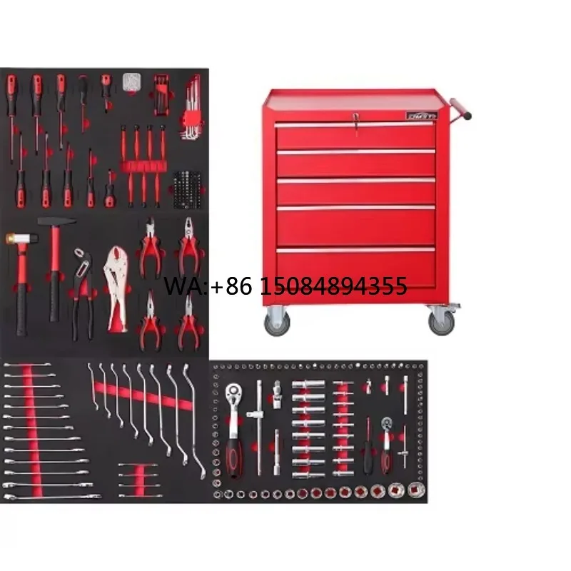 Direct Factory Sale 5 Drawers 300 Pcs Tool Sets Box Customizable OEM Workshop Metal Tool Cart for Car Repair Garage Hand Tool
Direct Factory Sale 5 Drawers 300 Pcs Tool Sets Box Customizable OEM Workshop Metal Tool Cart for Car Repair Garage Hand Tool
