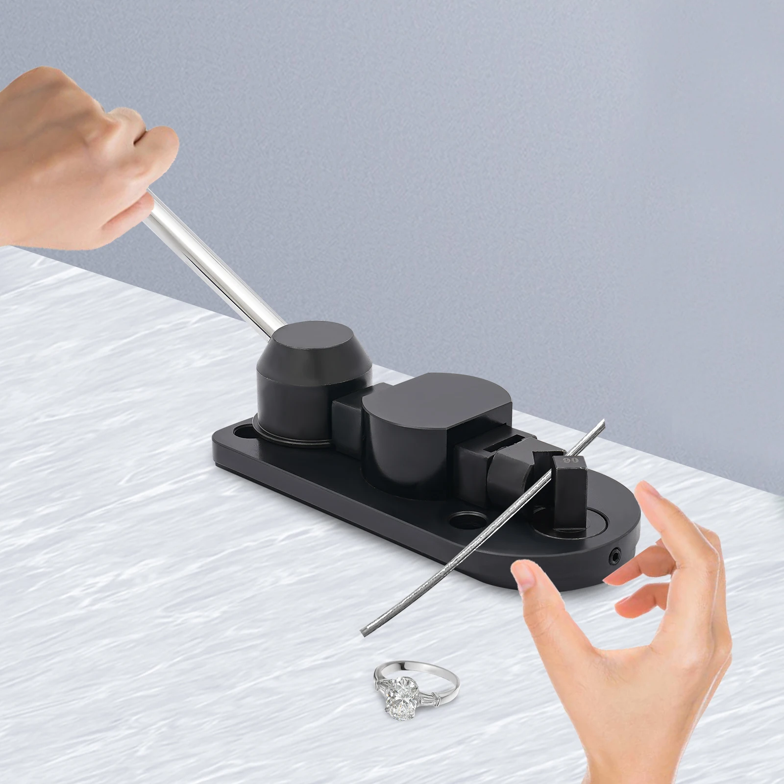 Manual Ring Bending Tool Multiple Sizes Tabletop Jewellery Making Machine for Less than 3mm Thickness of Soft Metal
Manual Ring Bending Tool Multiple Sizes Tabletop Jewellery Making Machine for Less than 3mm Thickness of Soft Metal