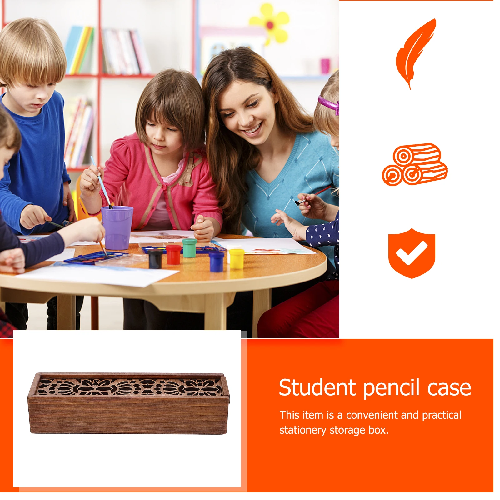 Wooden Pen Box Storage Container Simple Practical School Office Supplies Multifunctional Pencil Case Stationery Holder
Wooden Pen Box Storage Container Simple Practical School Office Supplies Multifunctional Pencil Case Stationery Holder