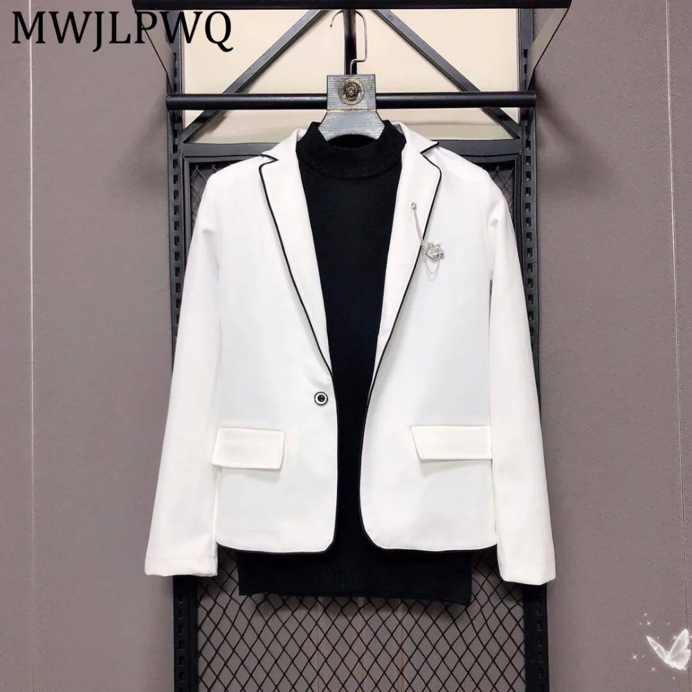 MWJLPWQ Men's White Contrast Trim Blazer Street Long Sleeve One-Button Coat Decorative Pin Design Chic Daily Wear Outerwear15499
MWJLPWQ Men's White Contrast Trim Blazer Street Long Sleeve One-Button Coat Decorative Pin Design Chic Daily Wear Outerwear15499