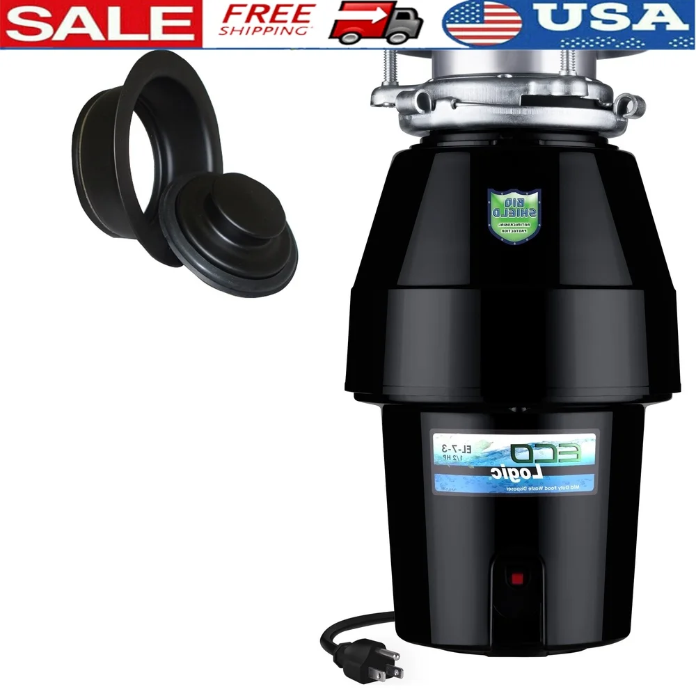 1/2 HP Garbage Disposal with Black Sink Flange Silver Guard Bio Shield Odor Protection High Torque Low Noise Easy Installation 
1/2 HP Garbage Disposal with Black Sink Flange Silver Guard Bio Shield Odor Protection High Torque Low Noise Easy Installation