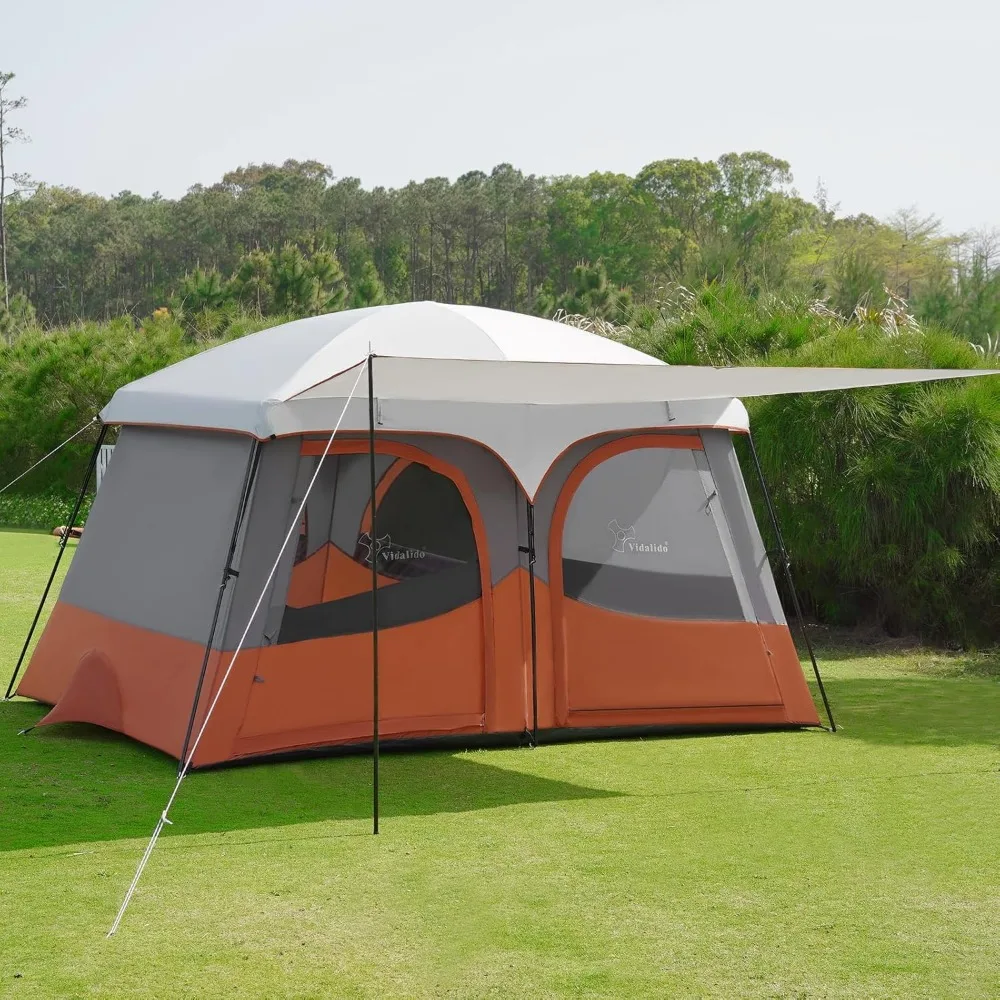 Eight person camping tent with extended vestibule two room waterproof weather resistant easy setup for family outdoor trips
Eight person camping tent with extended vestibule two room waterproof weather resistant easy setup for family outdoor trips